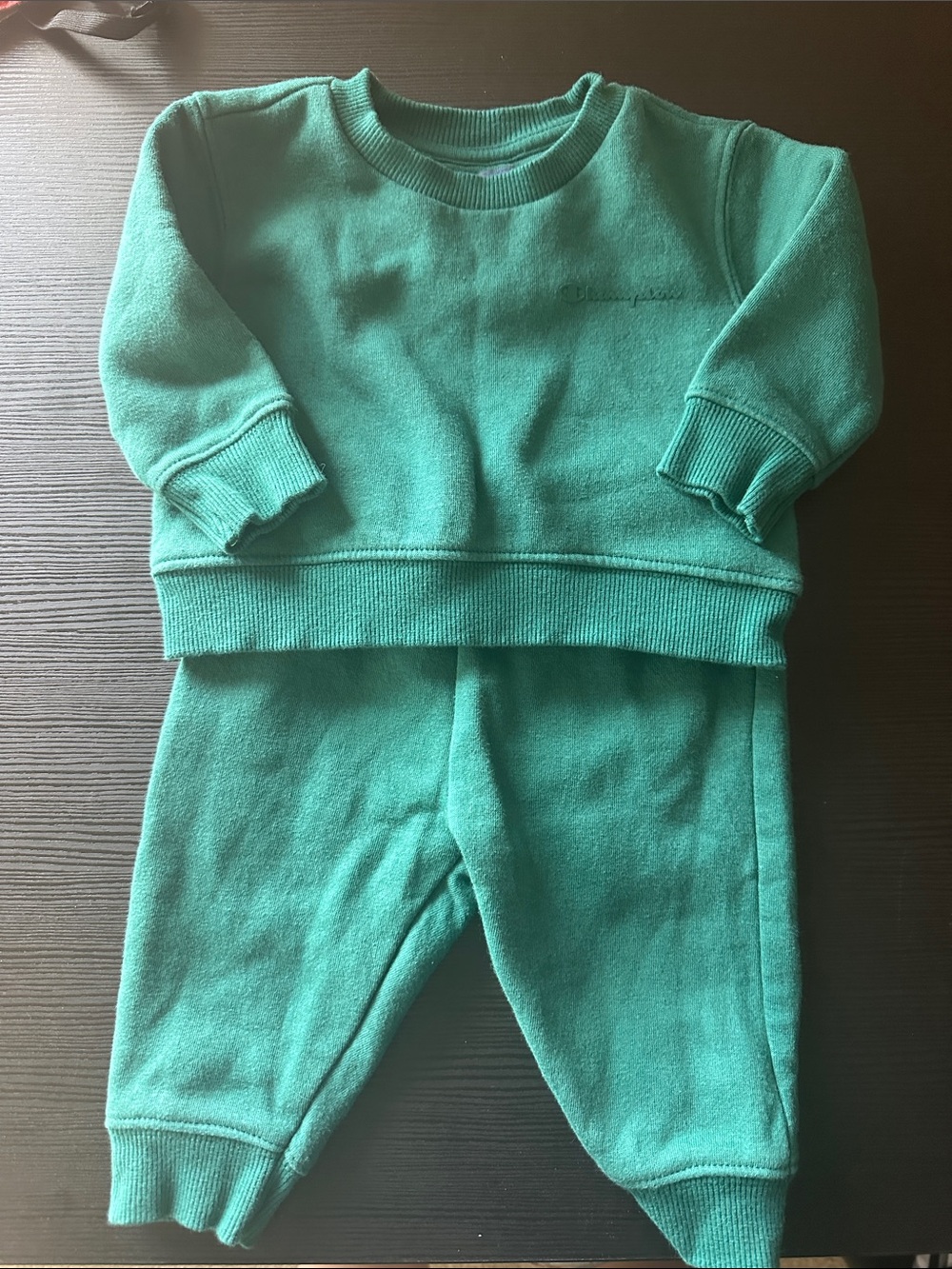 CHAMPION green Baby Sweatshirt and Jogger Set size 3m